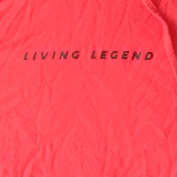MEN'S RED "LIVING LEGEND" SHORT SLEEVE HOODIE - Picture 2 of 4